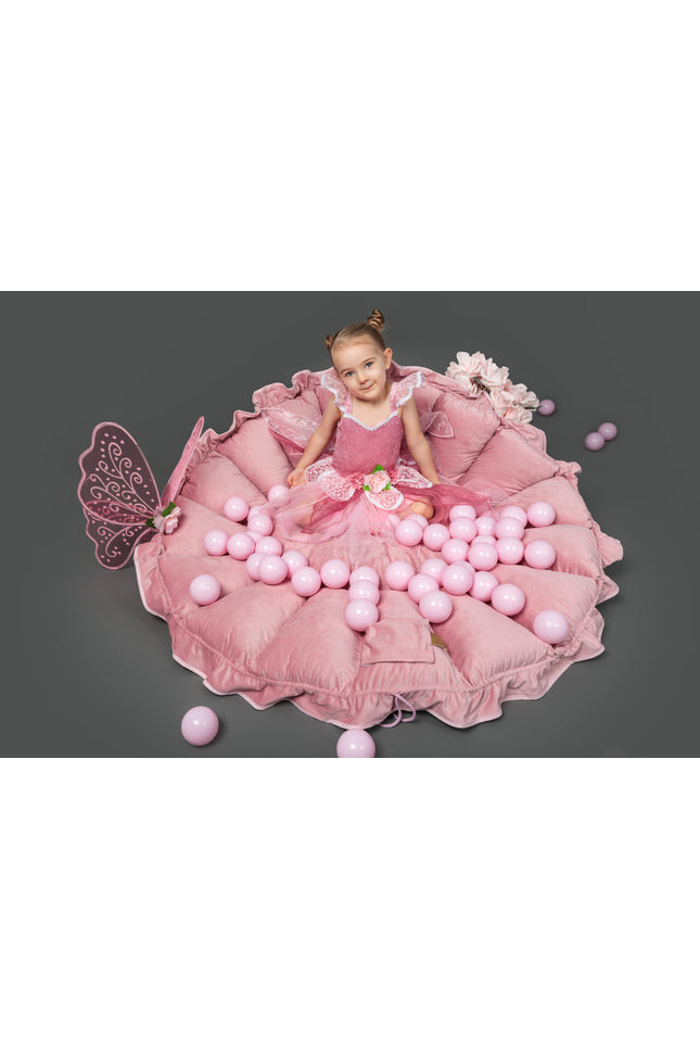 MeowBaby® Bloemen Speeltapijt met Ballenkuil - Grijs en Wit-mercibeaucoupp.eu