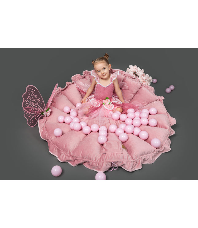 MeowBaby® Flower Play Mat with Ball Pit - Grey