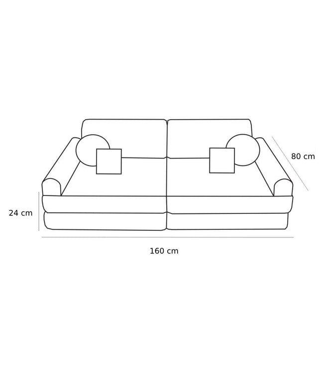 Large Modular Sofa for Kids - Premium Bearly, Cream