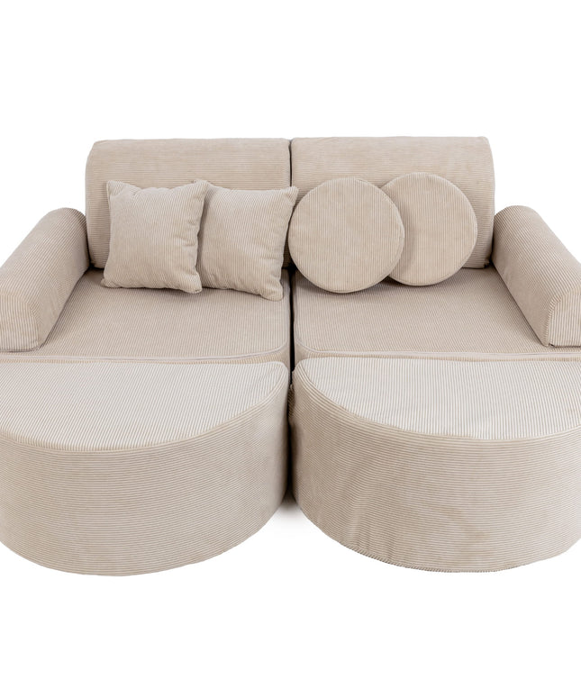 Medium modulaire slaapbank voor kinderen - Slimcord Ecru Plus-mercibeaucoupp.eu