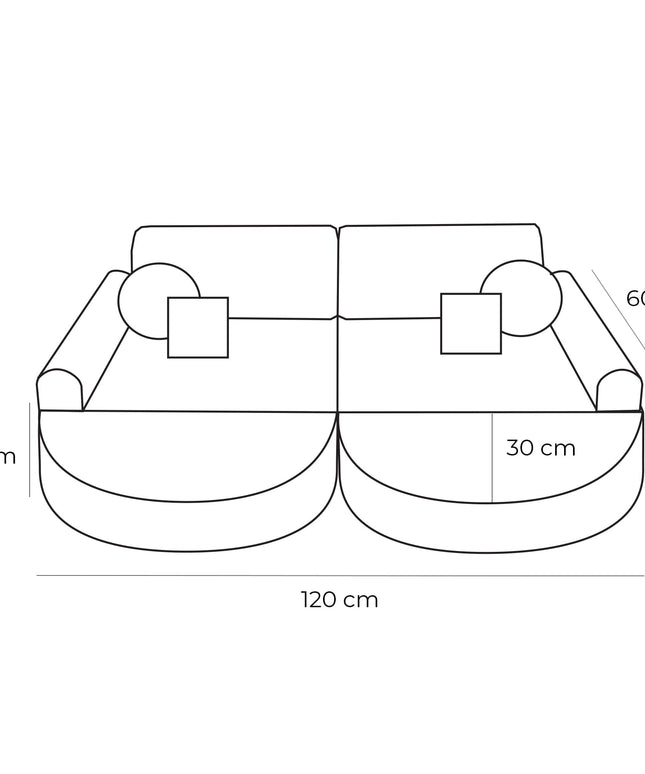 Medium modulaire slaapbank voor kinderen - Slimcord Ecru Plus-mercibeaucoupp.eu
