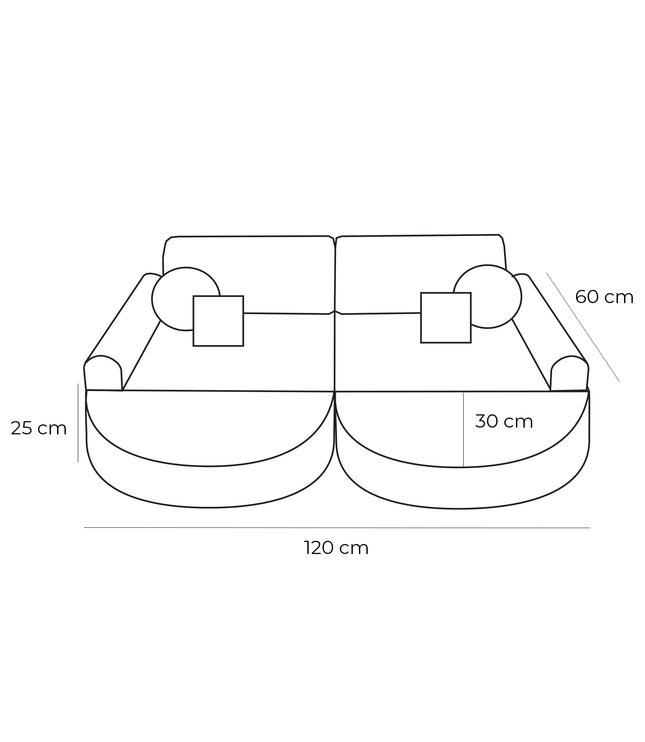 Medium Modular Sofa for Kids - Slimcord Ecru Plus