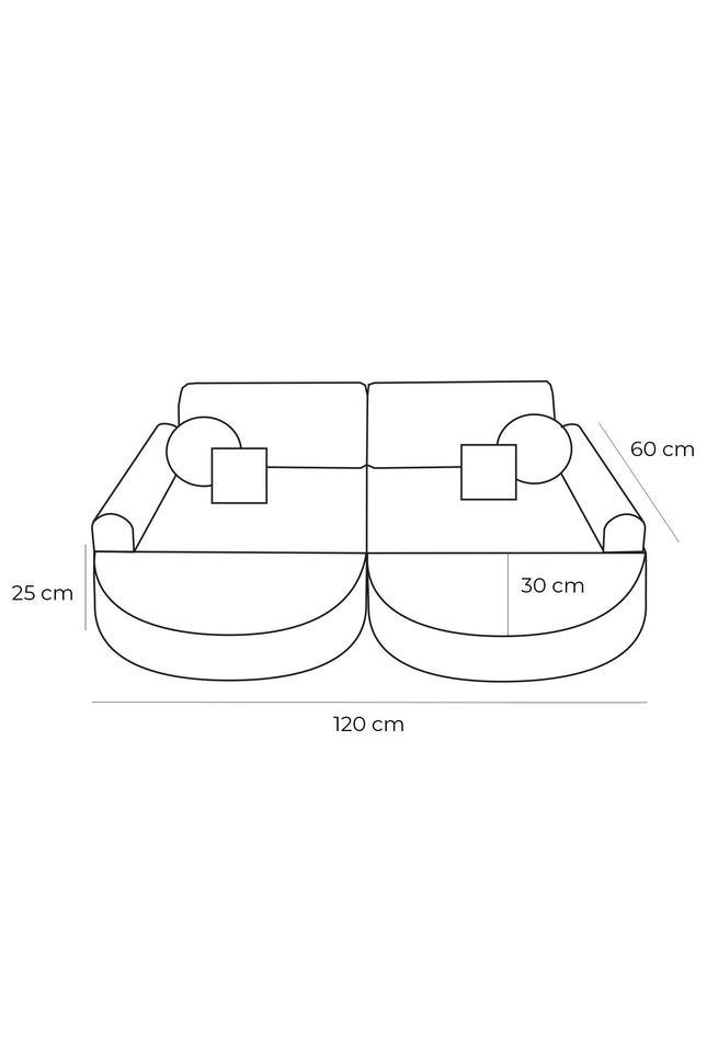 Medium modulaire slaapbank voor kinderen - Slimcord Ecru Plus-mercibeaucoupp.eu