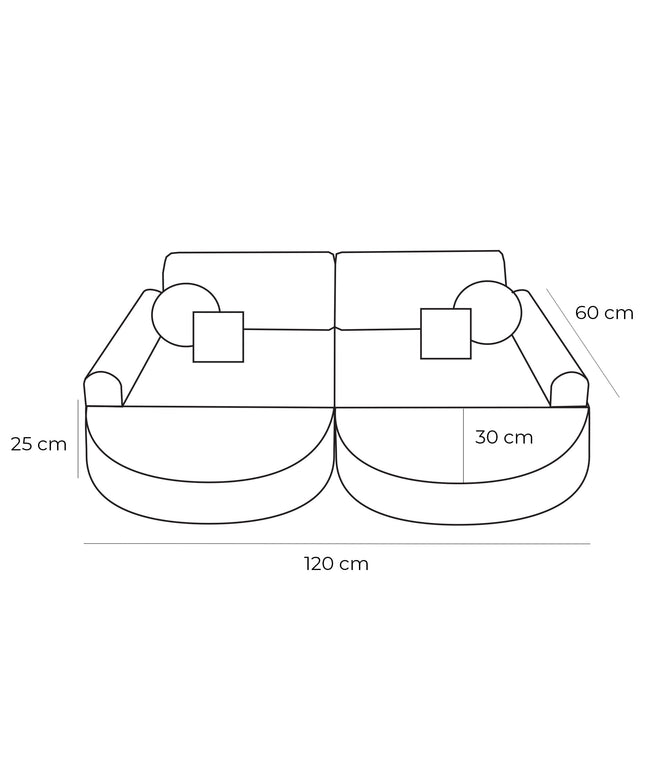 Modulaire kinderbank medium - Boucle Wit Plus-mercibeaucoupp.eu