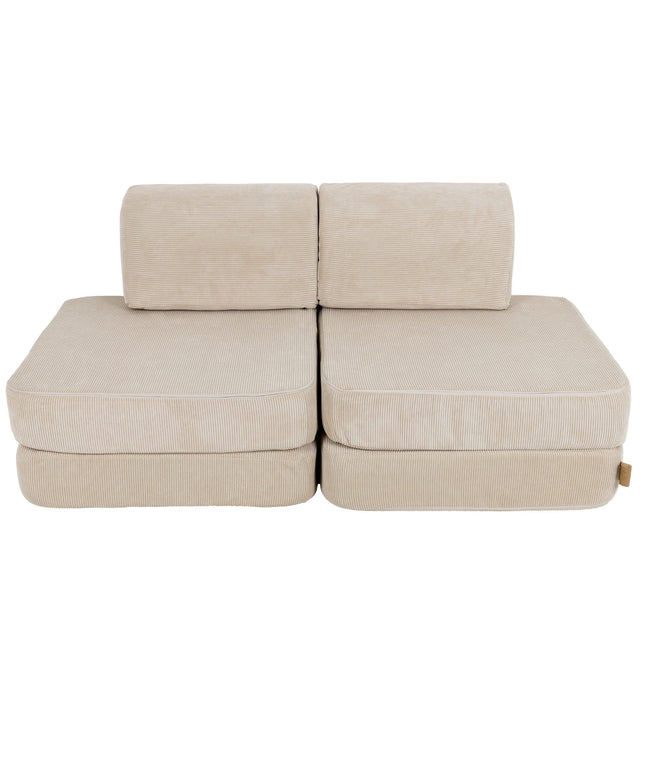 Kleine Modulaire Sofa voor Kinderen - Slimcord Ecru-mercibeaucoupp.eu
