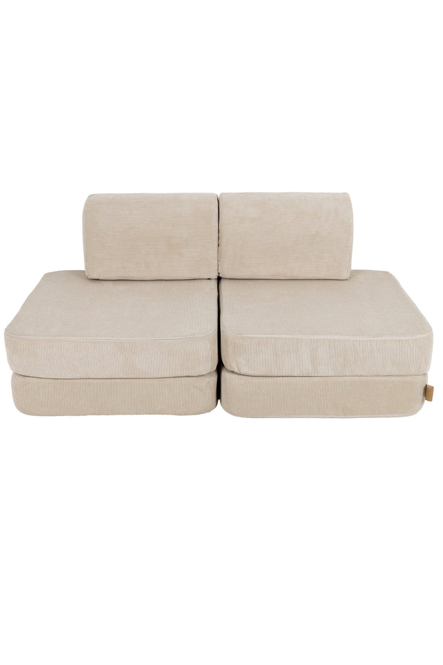 Kleine Modulaire Sofa voor Kinderen - Slimcord Ecru-mercibeaucoupp.eu