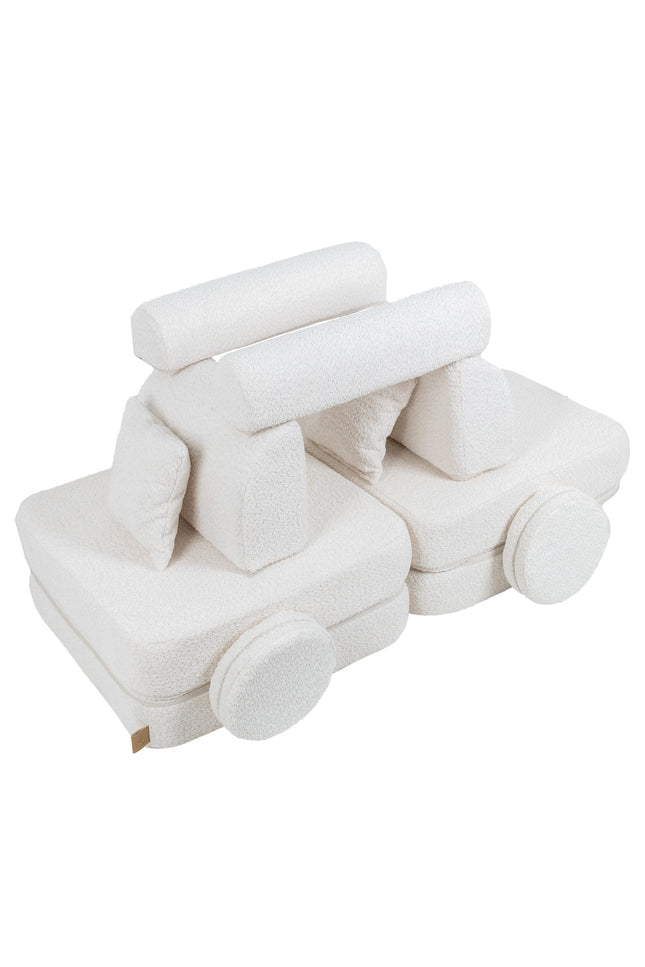 Modulaire kinderbank medium - Boucle Wit-mercibeaucoupp.eu