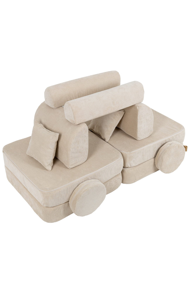 Modulaire kinderbank medium - Slimcord Ecru-mercibeaucoupp.eu