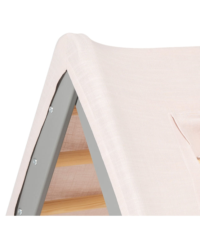 Grey Ladder House With a Pink Cover