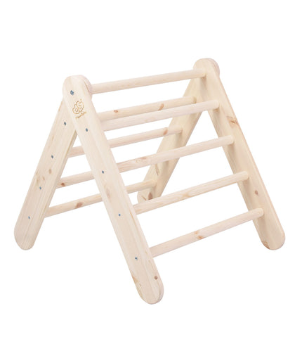 Ladderhuisje van natuurlijk hout met roze bekleding-mercibeaucoupp.eu