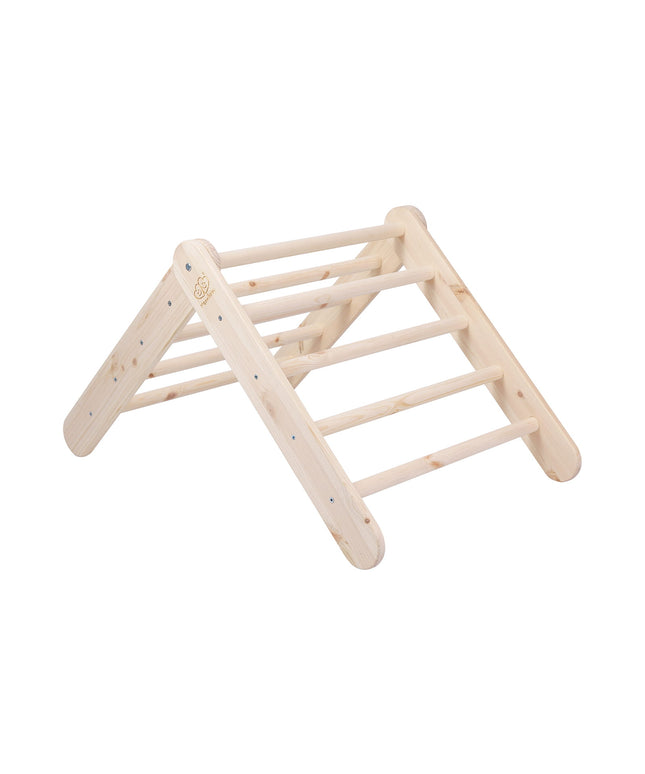 Ladderhuisje van natuurlijk hout met roze bekleding-mercibeaucoupp.eu