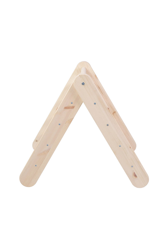 Ladderhuisje van natuurlijk hout met een blauw-grijze hoes-mercibeaucoupp.eu
