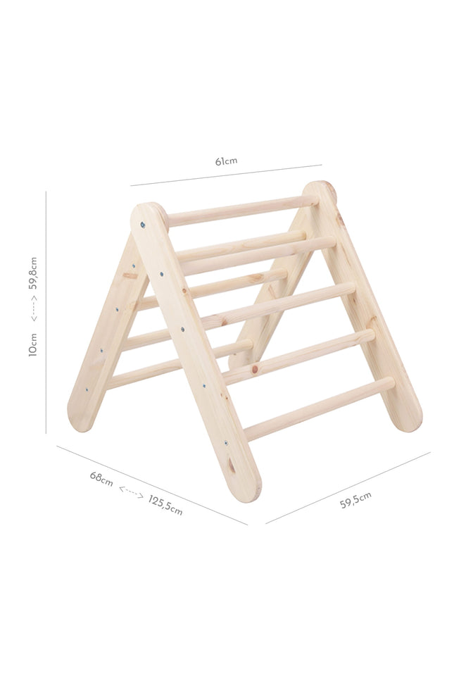 Ladderhuisje van natuurlijk hout met roze bekleding-mercibeaucoupp.eu