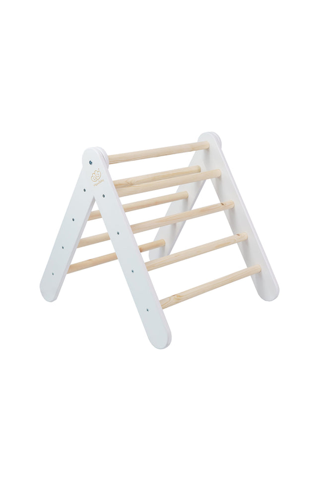 Wit ladderhuisje met een blauw-grijze hoes-mercibeaucoupp.eu