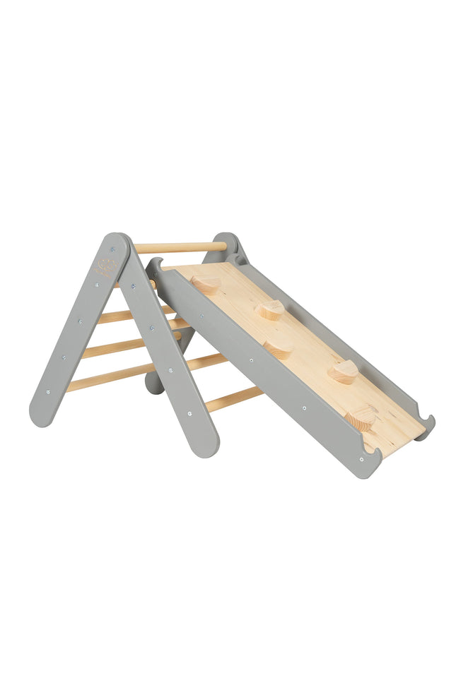 Ladder met glijbaan-klimwand - Grijs-mercibeaucoupp.eu