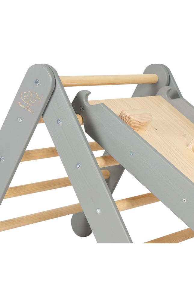 Ladder met glijbaan-klimwand - Grijs-mercibeaucoupp.eu