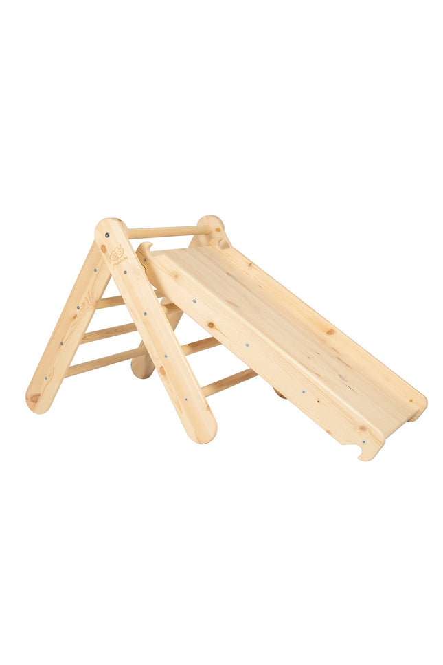 Ladder met klimwand - natuurlijk hout-mercibeaucoupp.eu