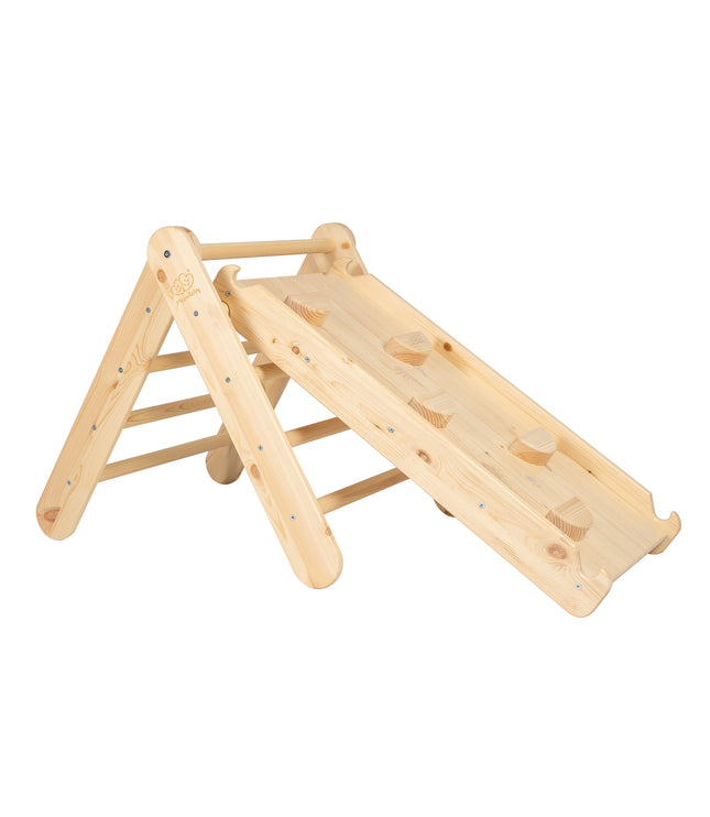 Ladder with a Slide-Climbing Wall - Natural Wood