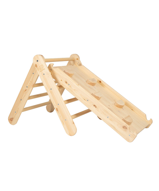 Ladder met klimwand - natuurlijk hout-mercibeaucoupp.eu