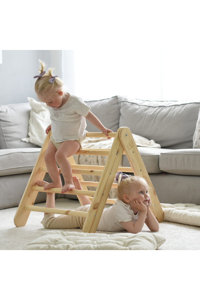 Ladder met klimwand - natuurlijk hout-mercibeaucoupp.eu