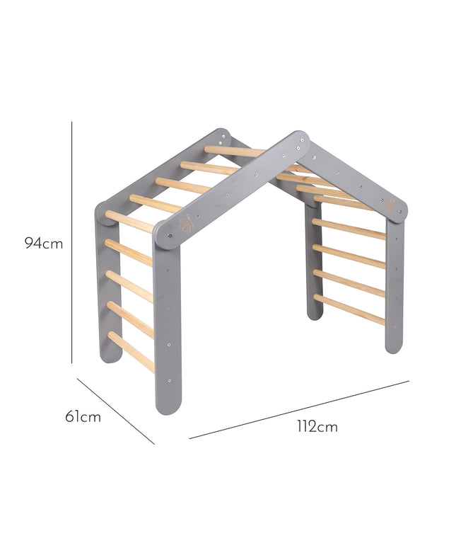 Groot grijs ladderhuis met een blauw-grijze hoes-mercibeaucoupp.eu