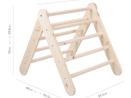 Large Natural Wood Ladder House With a Pink Cover