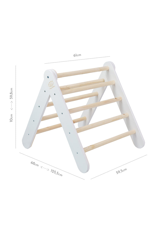Groot wit ladderhuis met een blauw-grijze hoes-mercibeaucoupp.eu