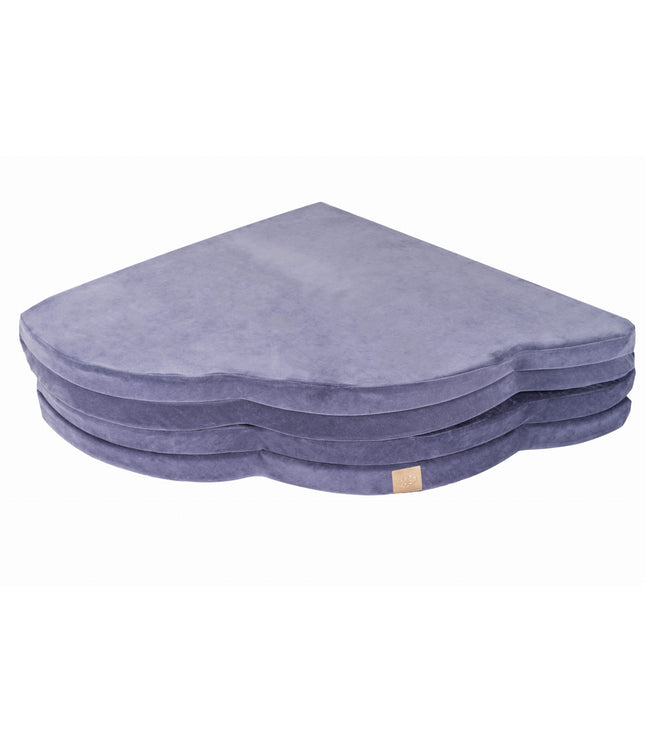 Play Mat for Kids - Cloud Shaped Blue-Grey Velvet