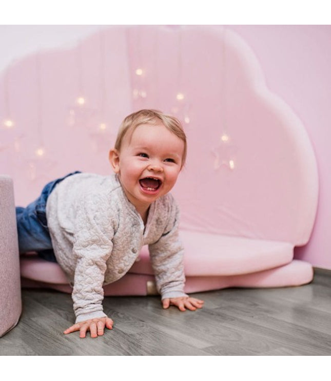 Play Mat for Kids - Cloud Shaped Pink Velvet
