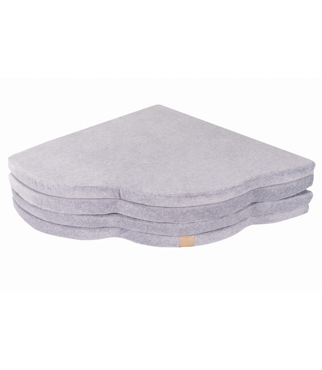 Play Mat for Kids - Cloud Shaped Light Grey Velvet