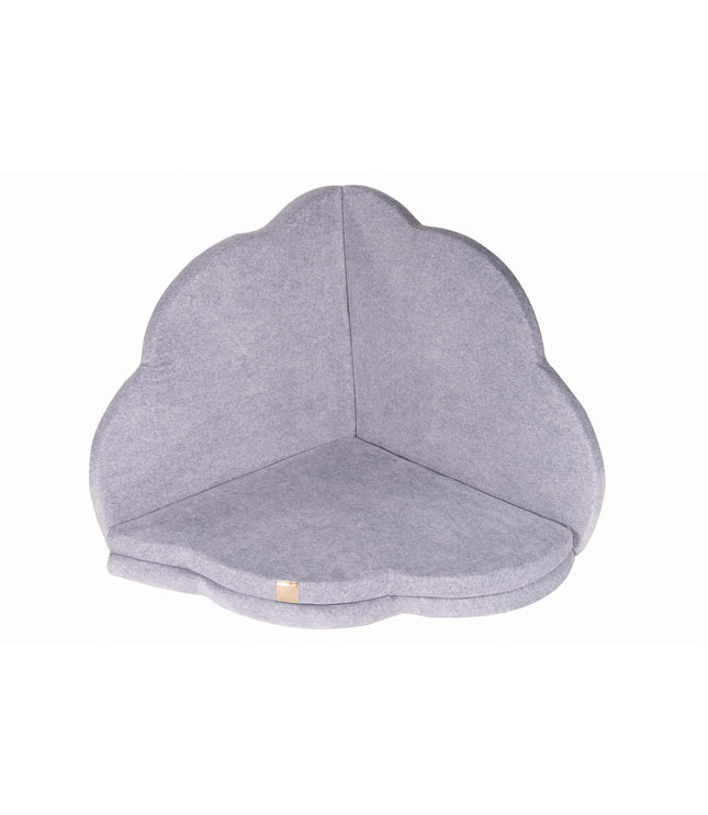 Play Mat for Kids - Cloud Shaped Light Grey Velvet