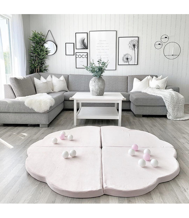 Play Mat for Kids - Cloud Shaped Pink Velvet