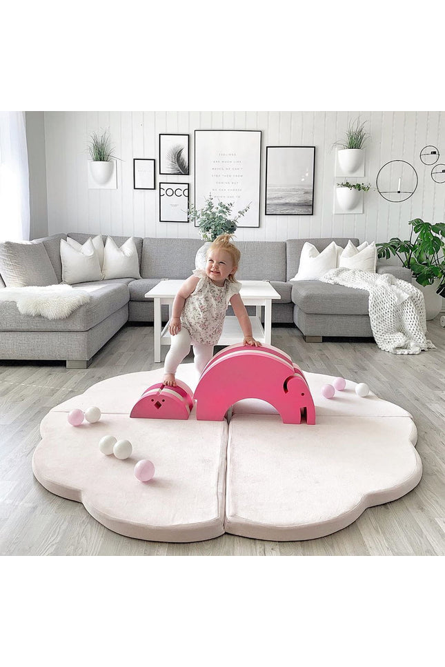 Speeltapijt voor kinderen - Wolkvormig roze fluweel-mercibeaucoupp.eu