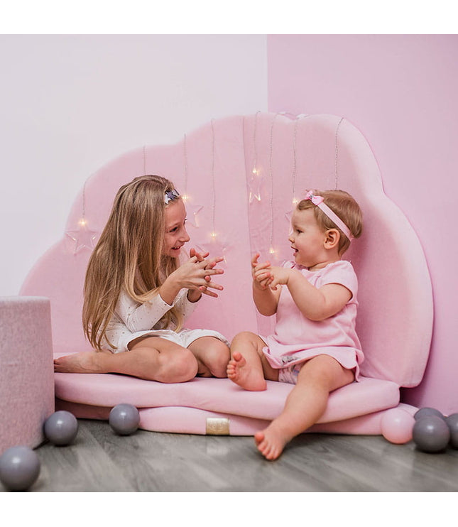 Play Mat for Kids - Cloud Shaped Pink Velvet