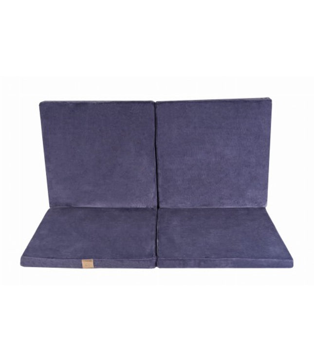 Play Mat for Kids - Square Blue-Grey Velvet