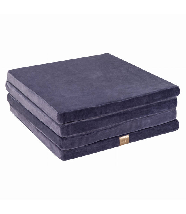 Play Mat for Kids - Square Blue-Grey Velvet