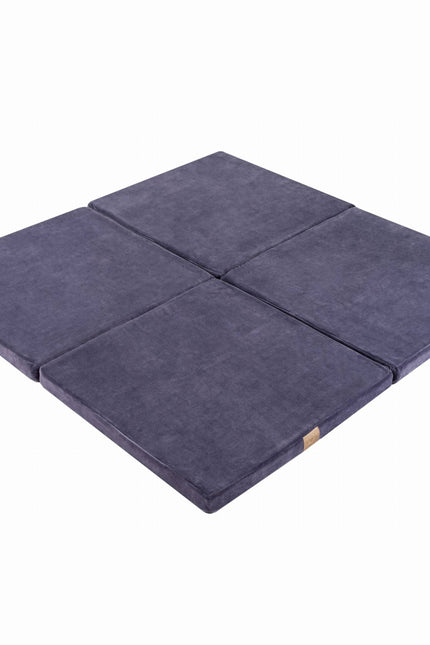 Speelkleed voor kinderen - Vierkant blauw-grijs fluweel-mercibeaucoupp.eu