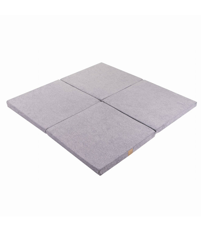 Play Mat for Kids - Square Light Grey Velvet