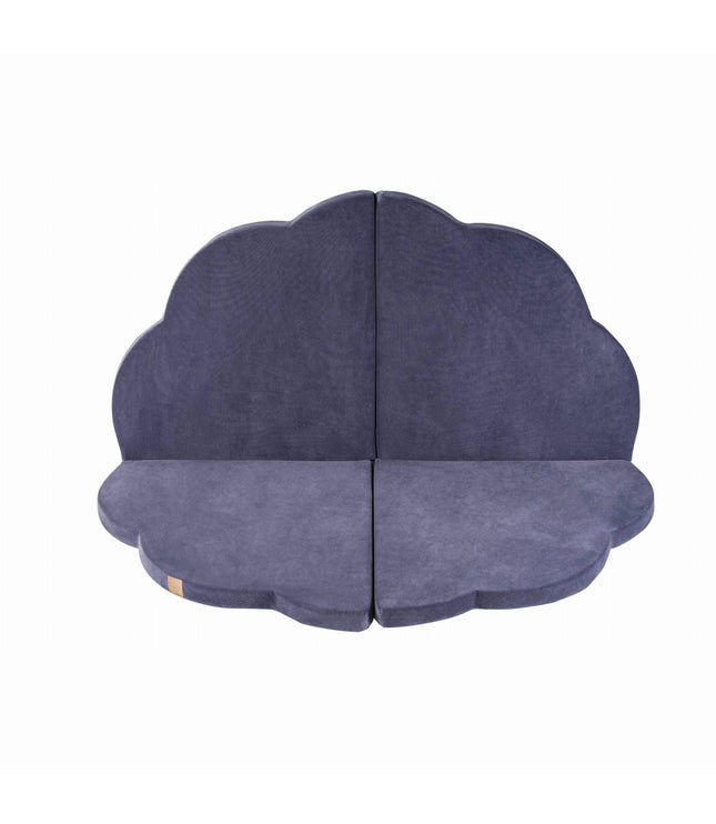 Play Mat for Kids - Cloud Shaped Blue-Grey Velvet