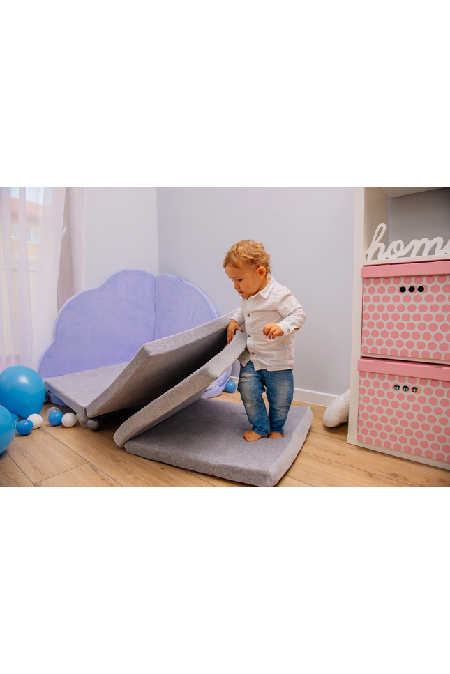Speeltapijt voor kinderen - Vierkant lichtgrijs fluweel-mercibeaucoupp.eu
