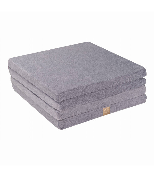 Play Mat for Kids - Square Light Grey Velvet