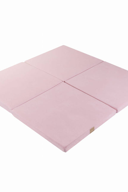 Speeltapijt voor kinderen - Vierkant lichtroze fluweel-mercibeaucoupp.eu
