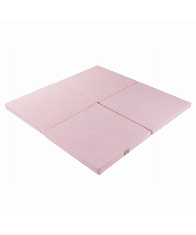 Speeltapijt voor kinderen - Vierkant lichtroze fluweel-mercibeaucoupp.eu