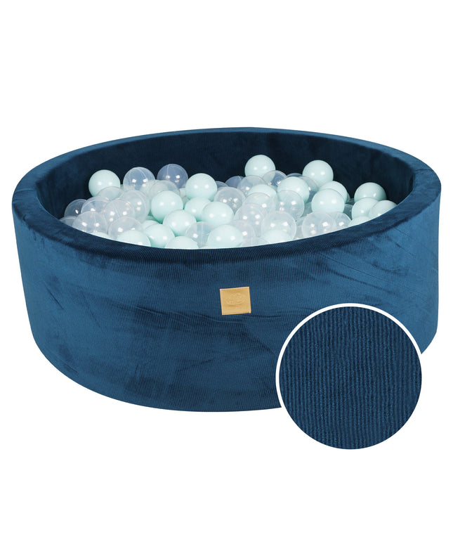 Ronde ballenbak met 200 lichtblauwe/doorschijnende ballen, 90x30cm - Blauw Fluweel-mercibeaucoupp.eu