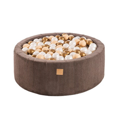 Ronde ballenbak met 200 wit/koper ballen, 90x30cm - Esthetisch Bruin-mercibeaucoupp.eu