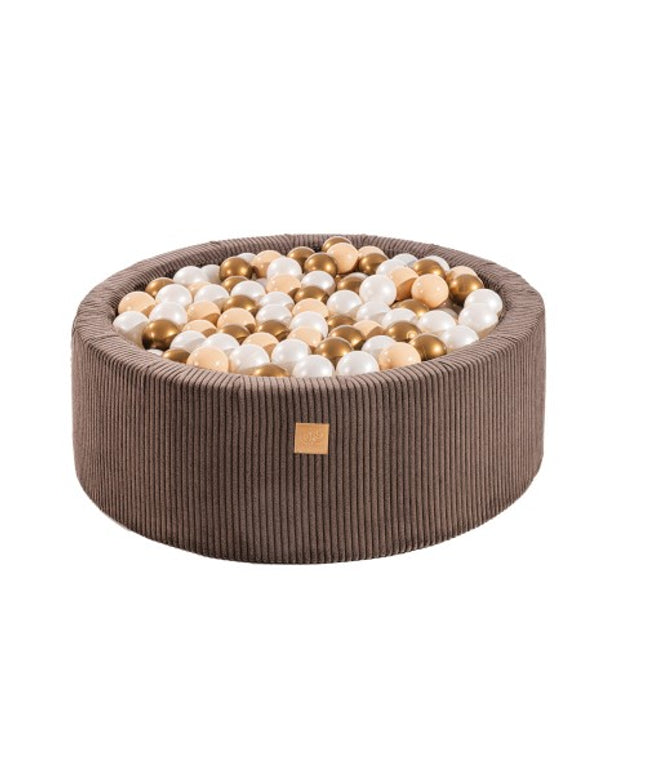 Ronde ballenbak met 200 wit/koper ballen, 90x30cm - Esthetisch Bruin-mercibeaucoupp.eu