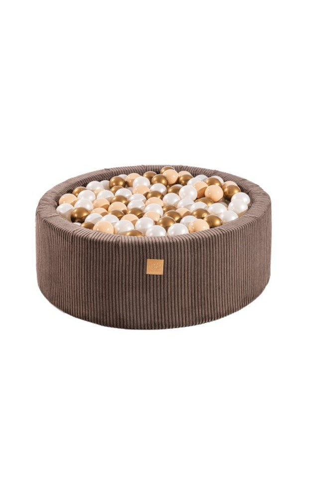 Ronde ballenbak met 200 wit/koper ballen, 90x30cm - Esthetisch Bruin-mercibeaucoupp.eu