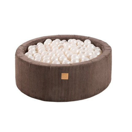 Ronde ballenbak met 200 witte ballen, 90x30cm - Esthetisch Bruin-mercibeaucoupp.eu
