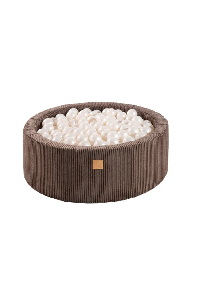 Ronde ballenbak met 200 witte ballen, 90x30cm - Esthetisch Bruin-mercibeaucoupp.eu