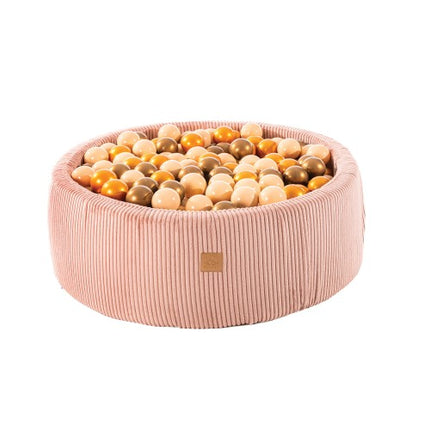 Ronde ballenbak met 200 oranje/koper ballen, 90x30cm - Esthetisch Roze-mercibeaucoupp.eu
